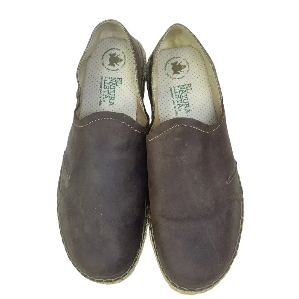 El Naturalista Spain N663 Men's Campos Brown Leather/Canvas Slip On 9.5 US/43 EU